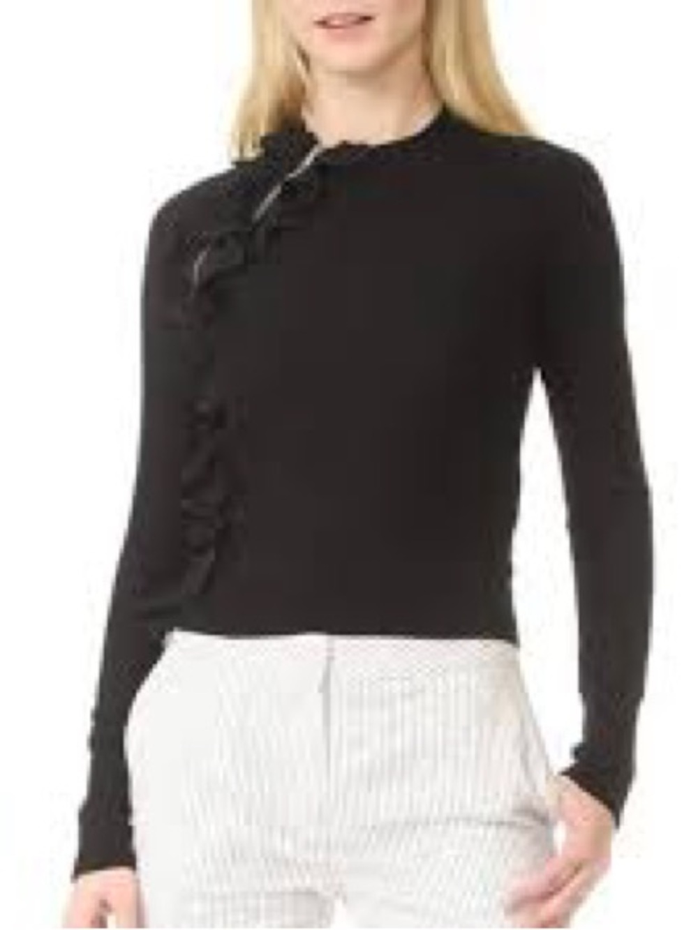 🖤 3.1 Phillip Lim ruffle-trim zippered cotton-blend sweater NWOT